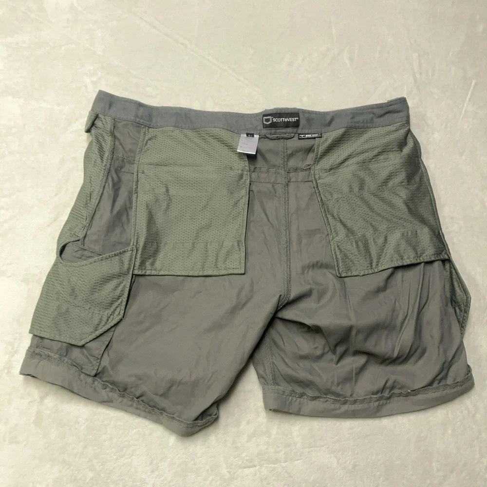 SCOTTeVEST Shorts Mens 42 Gray TEC 8 Pockets Nylon Outdoor Hiking Tactical